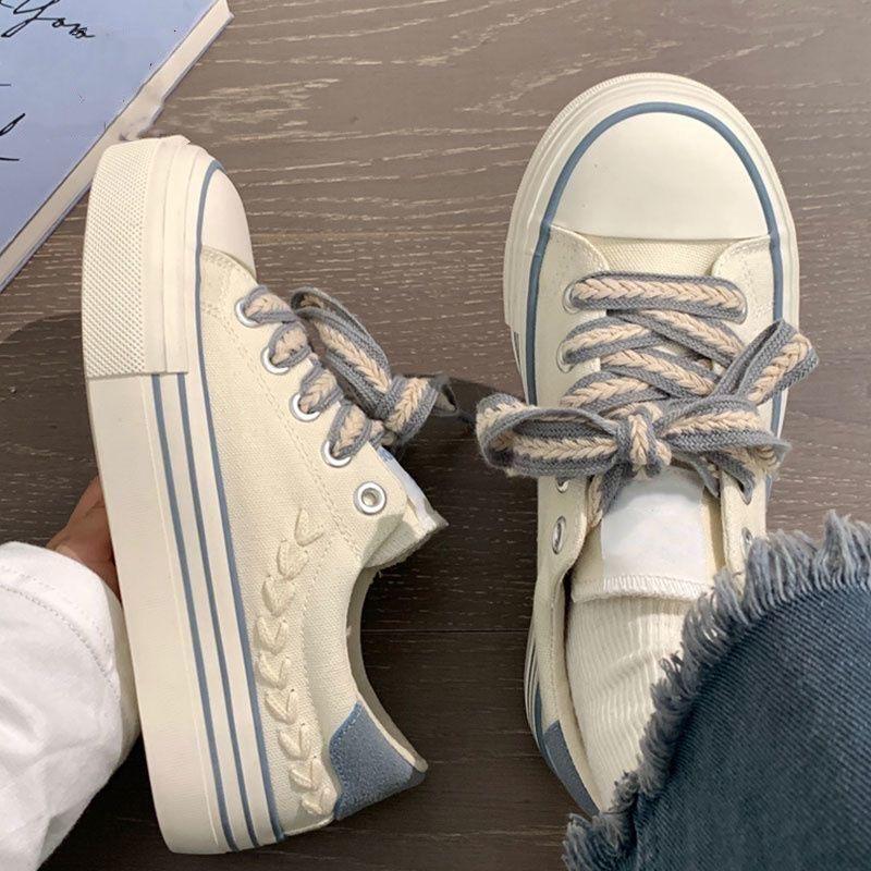 Модные женские туфли на платформе из парусины, увеличивающие рост, толстые кроссовки для девушек и девушек, уличные кроссовки, женская обувь на толстой подошве