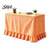 Teacher Desk Skirt Gingham Ruffled Table Skirt, Cottagecore for Classroom, Decorative Cover Plaid Tablecloth Birthday Wedding Baby Shower Party