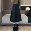 Angora Red Umbrella Skirt Half Skirt for Women Autumn Winter Mid-Length Plus Size Hip-Covering Slimming Pleated Skirt Half Suit Skirt