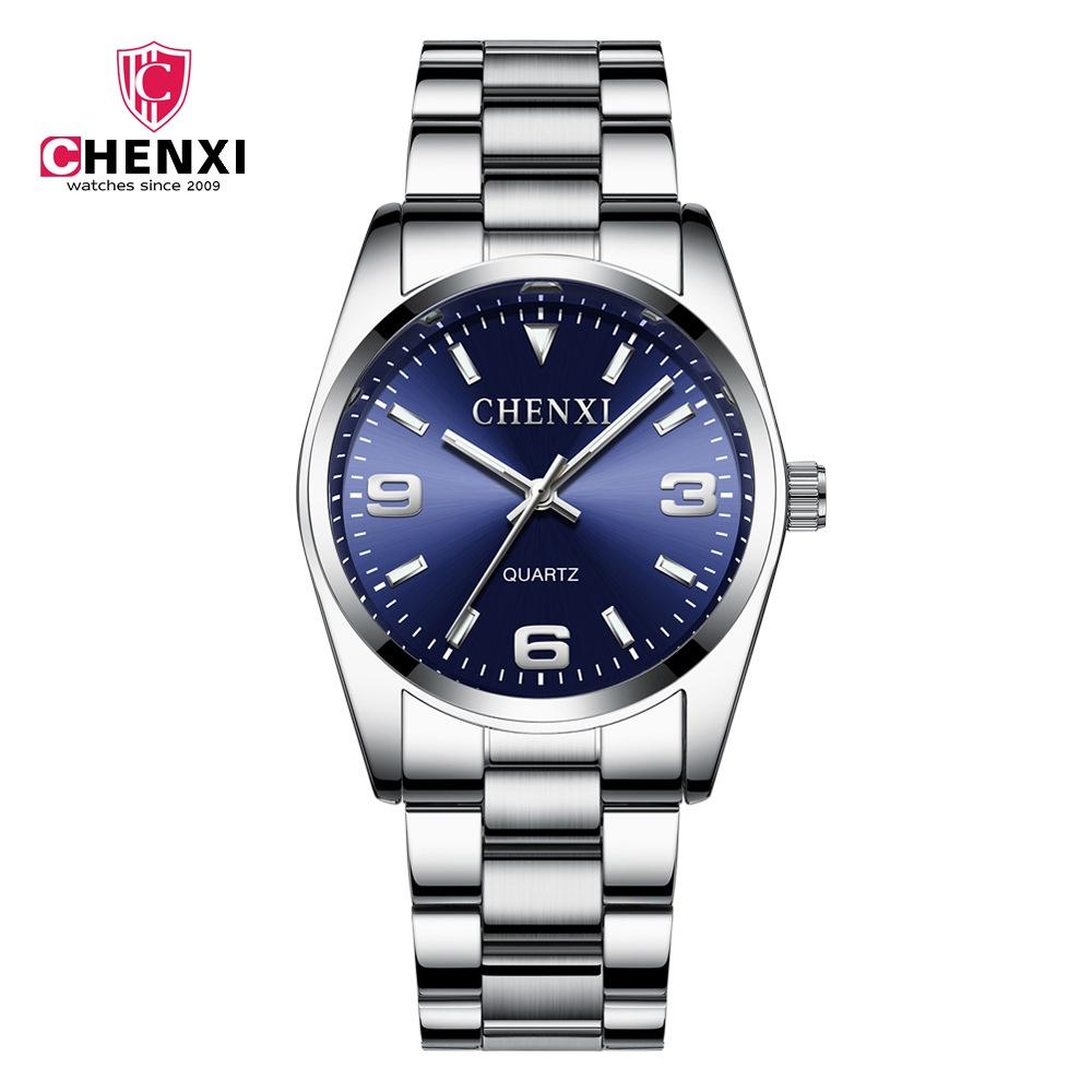Chenxi Парные часы Модные Водонепроницаемые Кварцевые часы Декоративные и Люминесцентные Стальной ремешок Водонепроницаемость 30 м