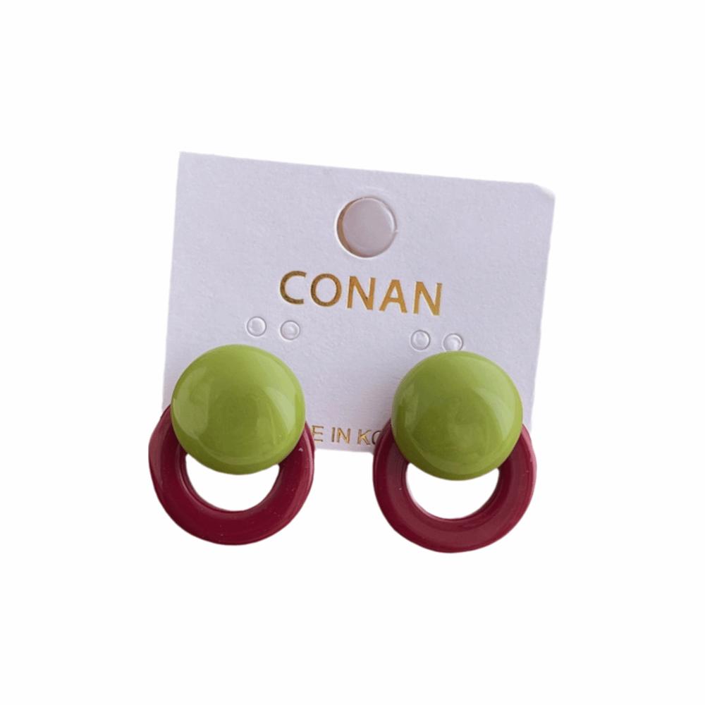 Lightweight Round Stud Earrings Color-Mixed Party Jewelry Resin Stud Earrings Daily Outfits