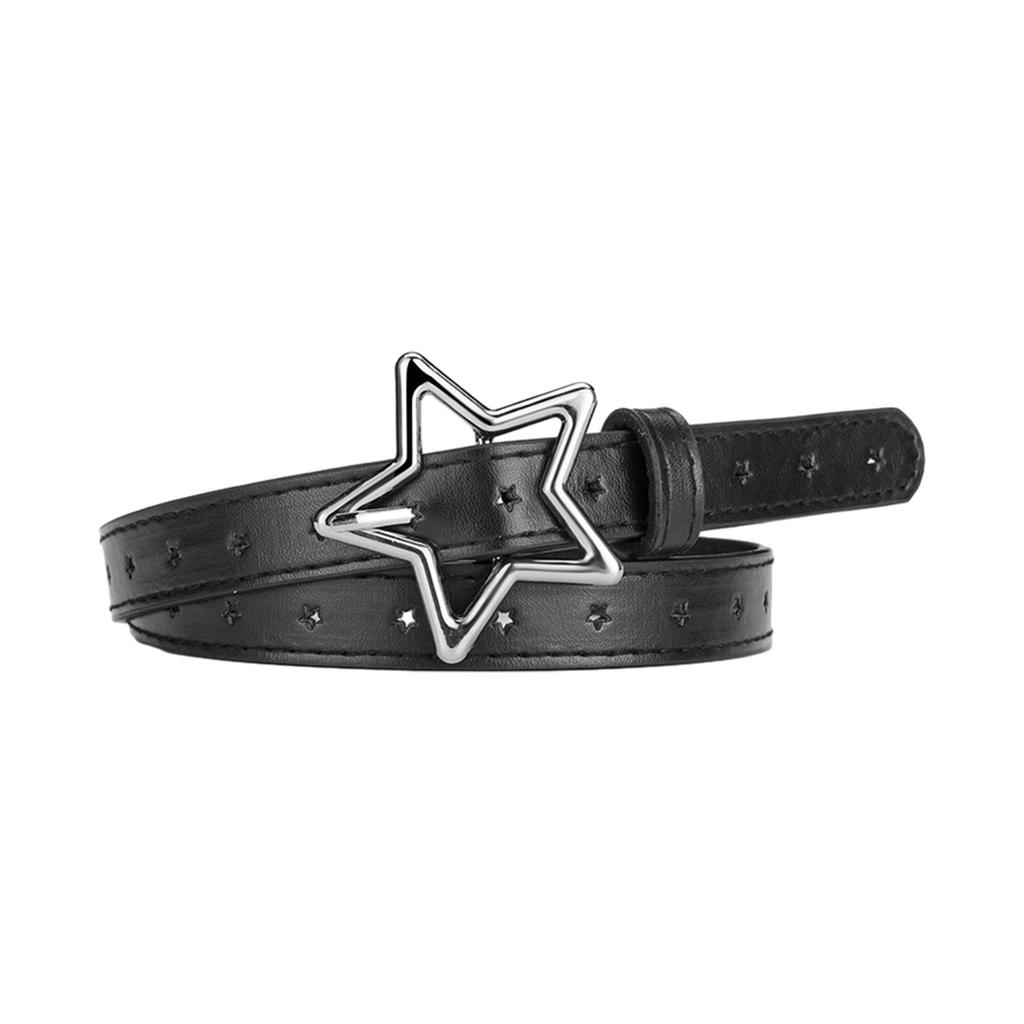 Adjustable Alloy Star Buckle Thin Waist Belt Vintage Style Belt Hot Girls Women Waist Belt for Coat Skirts Jeans