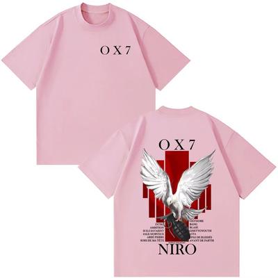 Футболка с альбомом рэпера Niro OX7 Мужская Женская Одежда Хип-хоп Мода Футболки с поп-музыкой Мужская Повседневная Винтажная Футболка Уличная Одежда