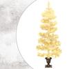 Day and Night - Day and Night Spiral Christmas Tree with Lights and White Planter 120 Cm