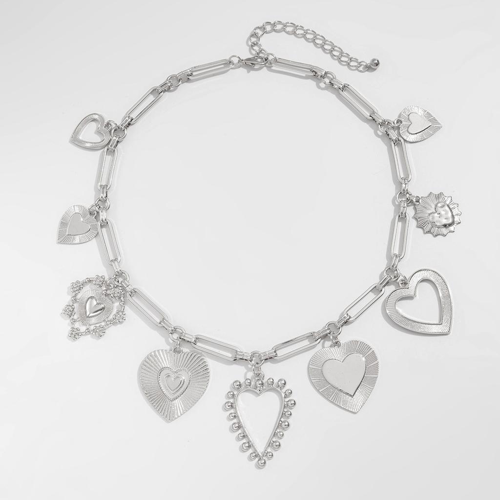 Ожерелье с подвеской в виде сердца для женщин, винтажная цепочка на ключицу, стимпанк, ювелирные изделия, аксессуары