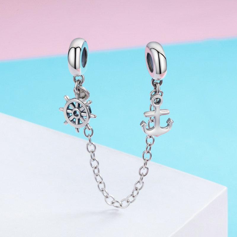 Шарм S925 Стерлинговое Серебро Цепочка Безопасности Стопорный Зажим Коллекция Модный Браслет из Бусин Серебряные Аксессуары