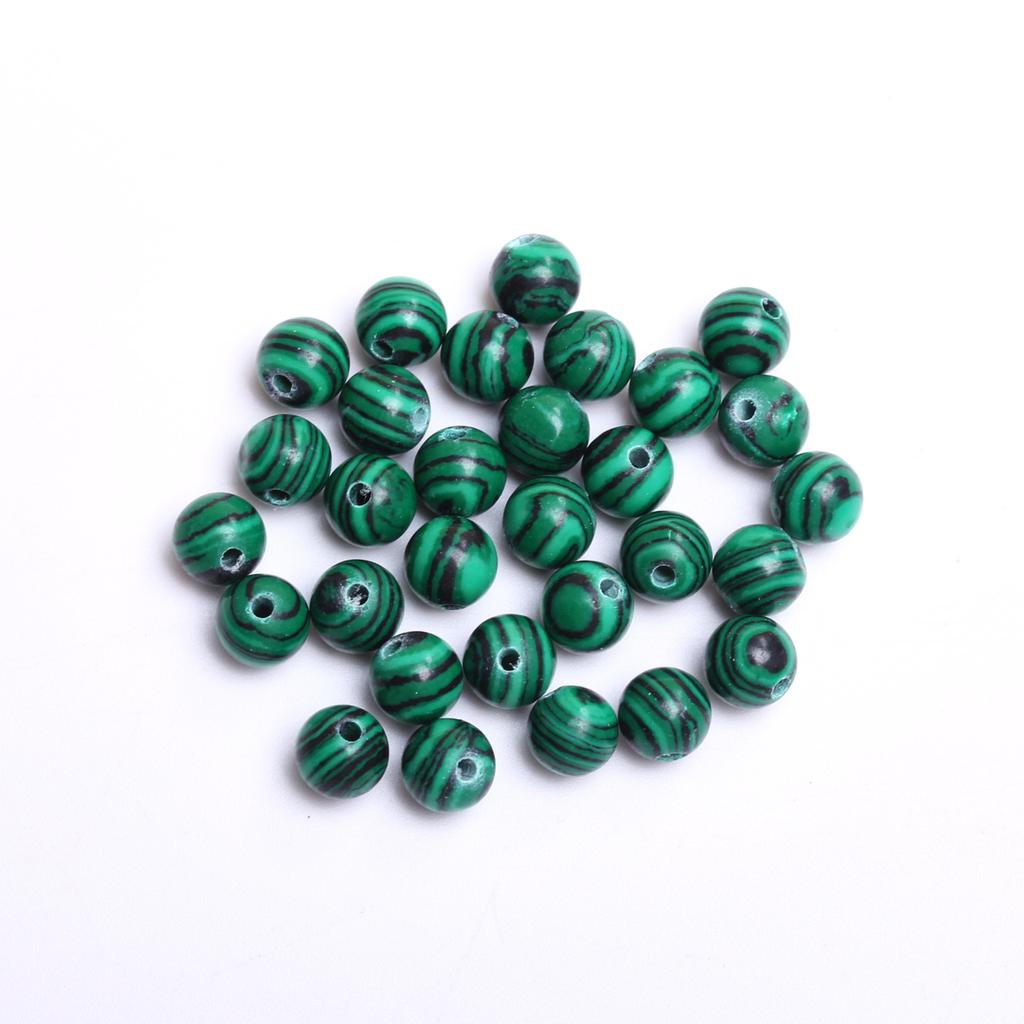 Аксессуары для изготовления ювелирных изделий DIY бусины 40-20 шт. Очаровательные зеленые ожерелья из малахита 4/6/8/10 мм свободные бусины Павлин драгоценный камень круглый натуральный камень