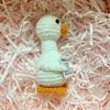New Positive Energy Crochet Goose Doll With Heart Home Room Decor Handmade Knitted Emotional Support Goose Desktop Ornament Gift