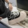 Готические платформенные кеды увеличивающие рост повседневные кеды для скейтборда обувь для пары с большим носом обувь-хлеб модная обувь