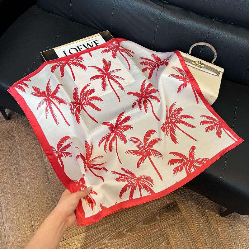 New Korean version of versatile printed decorative silk scarf, Chinese style temperament, elegant streamer, hair tie, bag, small scarf