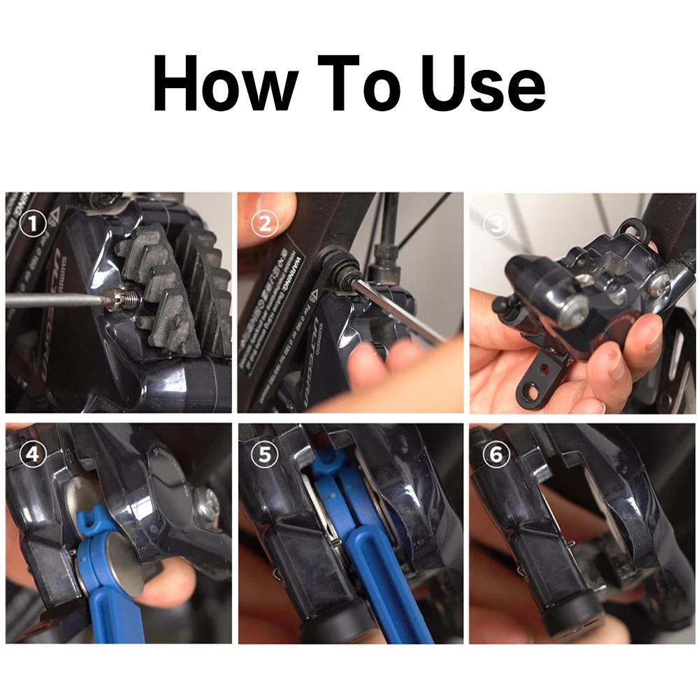 Durable Steel Rotatable Bike Oil Disc Piston Reset Hydraulic Brake Caliper Piston Extension 2in1 Bicycle Brake Pad Spreader Tool