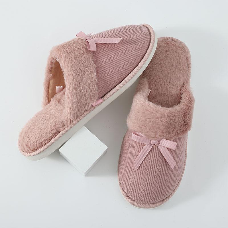 Comwarm Winter Warm Plush House Slippers For Women New Soft Comfortable Indoor Cotton Slide Female Casual Fur Fuzzy Flat Slipper