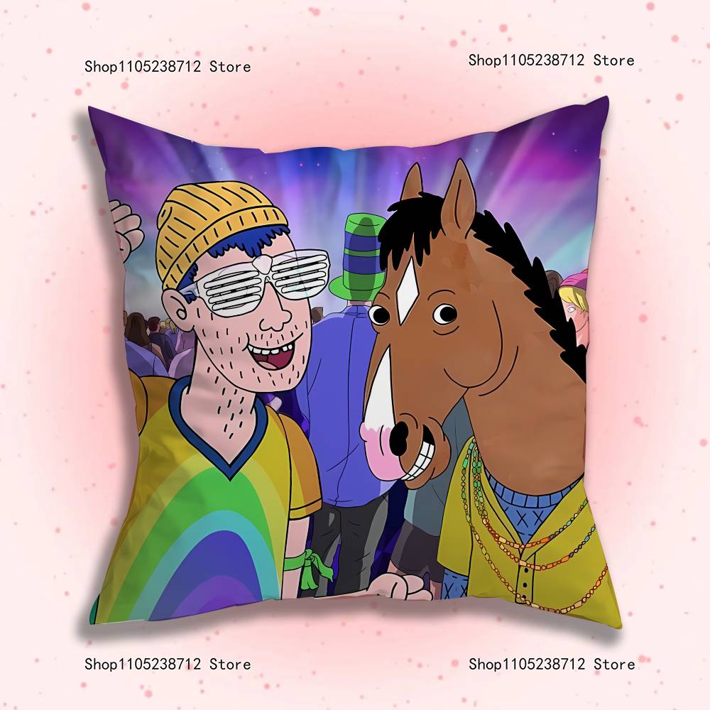Мультяшная Наволочка Подушка Подушка Плюшевая B-BOJACKs H-HORSEMAN Мальчики Девочки Мультфильм Аниме Каваи Декор Детские Подарки на День Рождения
