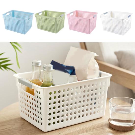 Storage Basket Versatile Hollow Design Storage Box Space-saving Sundries Organizer for Cosmetics Clothes Toy Food
