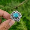 Круглый тибетский бирюзовый камень серебро 925 пробы кольцо-обещание с безелем сестра чакра горла