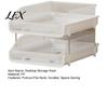 Desktop File Organizer Double Layer Storage Rack, Stackable Clear PP Organizer, School Supplies Space Saving Document Holder, for Office Desk