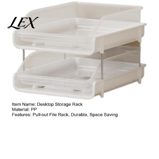 Desktop File Organizer Double Layer Storage Rack, Stackable Clear PP Organizer, School Supplies Space Saving Document Holder, for Office Desk