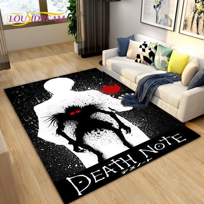 Большой ковер в стиле аниме Death Note, коврик для гостиной, дивана, детской комнаты, кухонный коврик для ванной комнаты, мягкий нескользящий напольный коврик