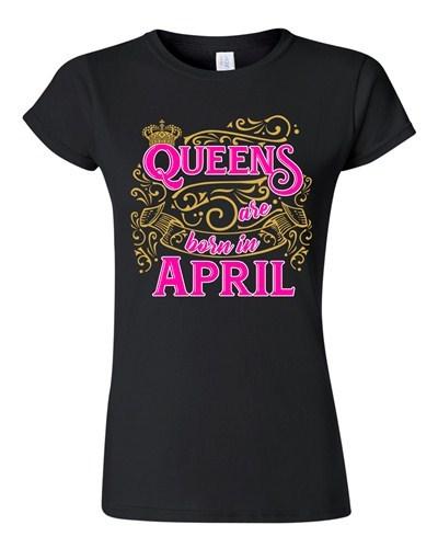 Junior Queens Are Born In April Crown Birthday Funny DT T-Shirt Tee Unisex T-Shirt