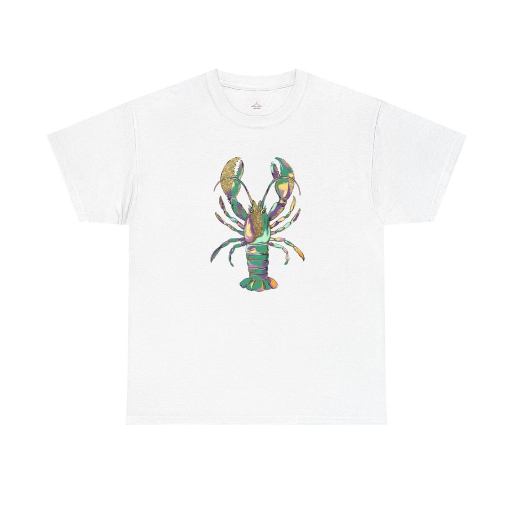 Colorful Mardi Gras Crawfish Tee, Fun Summer Shirt, Beachwear , Seafood Lover