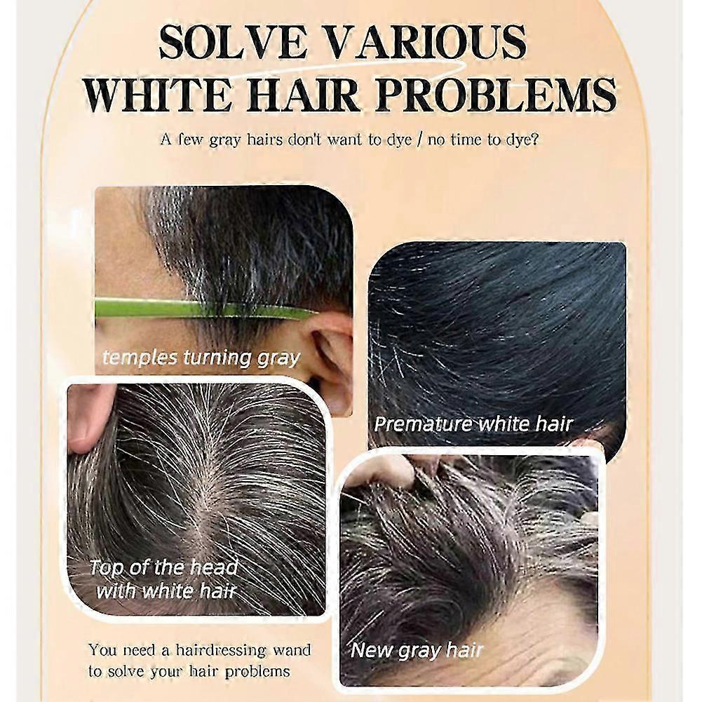 Plant-Based Hair Dye Stick, Instant Gray Hair Cover Stick, Quick Touch Up Temporary Hair Dye for Men & Women