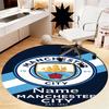 Custom Name Manchester City Printed Round Rug Carpet Chair Rug Area Rug Entryway Doormats,for Office Chair Living Room Bedroom Kitchen Room.