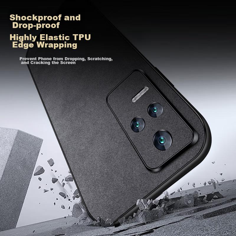 Redmi K50 Phone Case, Redmi K50Pro Protective Cover, Shockproof Camera Full Protection Soft Case, Simple Silicone Outer, WoAnd Leather Case, Black