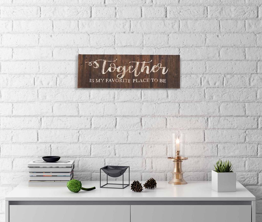 Inkdotpot Цитаты на натянутом холсте, Декор для стен, Быть вместе - мое любимое место - два знака в деревенском стиле