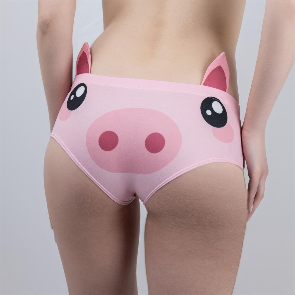 3D Ear Women Lingerie Little Fox Shiba Lnu Pig Sheep Printed Comfortable Lady Panties Breathable Girl Knickers Women Girls