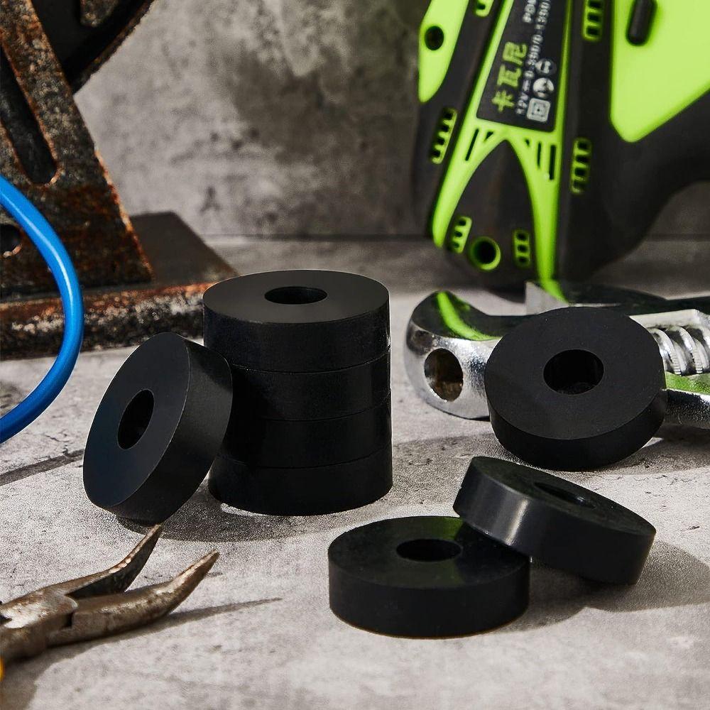 8pcs Black Isolation Pads Rubber Spacers Washers Sturdy Round Washers  Home