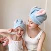 Dry Hair Hat for Women Absorbent Parent-child Headscarf Coral Fleece Rabbit Dry Quick Drying Hair Hat for Students Dry Hair Towel