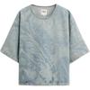 Abstract Print Denim Round Neck Short Sleeve T-Shirt Men Tops Blue 6688304-400