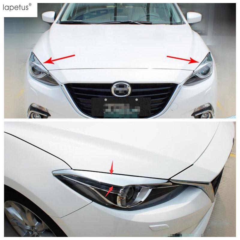 Для Mazda 3 AXELA 2014 2015 2016 Передняя фара Накладка Бровь Декоративная Накладка Хром ABS Автоаксессуары Внешний вид