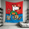 Maisy Mouse Wall Tapestry Aesthetic Wall Hanging Printed Fabric Blanket Decorative Tapestries for Bedroom Living Room Home Decor