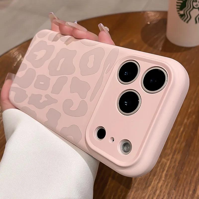 Роскошный чехол из жидкого силикона с леопардовым принтом для iPhone 17 16 Pro Max, мягкий силиконовый, ударопрочный, с защитой кнопок управления камерой