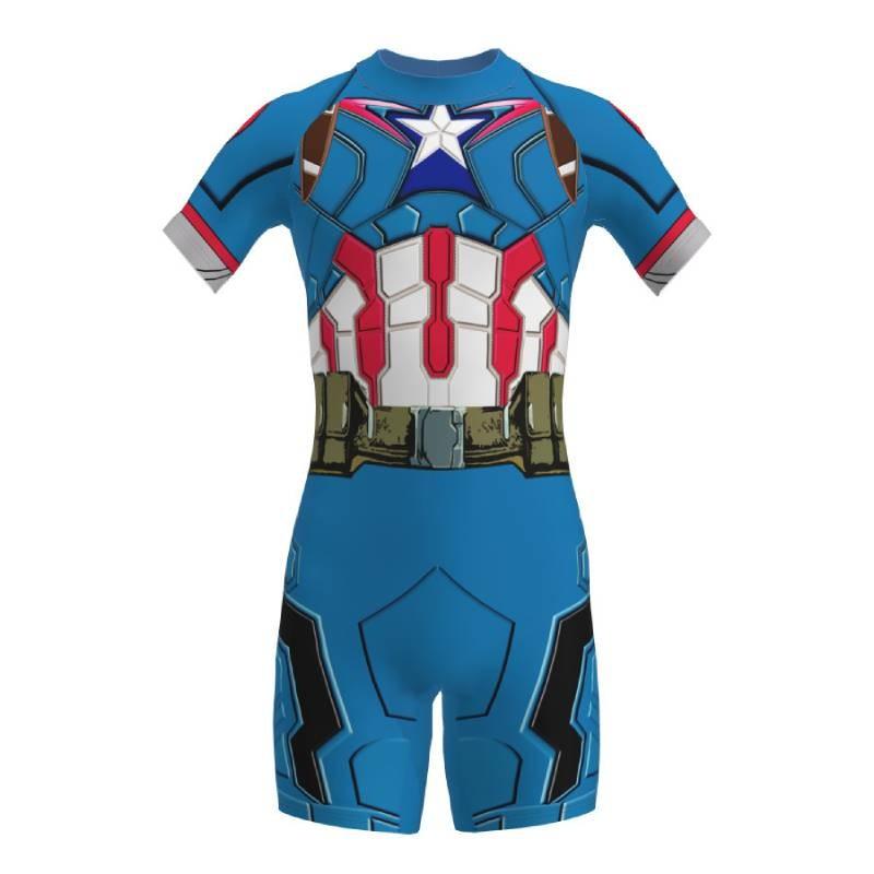 Boys Quick-dry Swimsuit In Milk Silk For Superhero Costume Parties