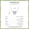 WOSTU Real 925 Sterling Silver Simple Style Shining Opal Heart Pendant Choker Necklace For Women Jewelry Gift