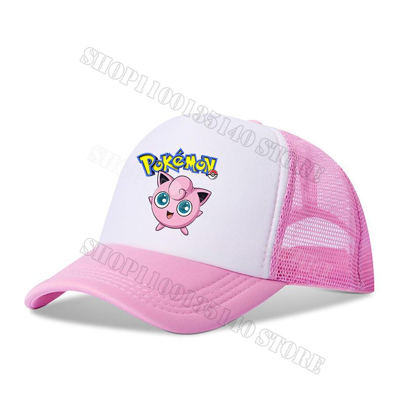 Pokemons Baseball Cap Anime Cartoon Printed Sunshade Peaked Caps Kids Adult Summer Breathable Sunhat Cute Boys Girls Mesh Hats