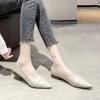 Single Shoes Women's Spring and Autumn New Fashion Simple Shallow Mouth Pointed Soft Leather Thick Heel Low Heel Doudou Shoes Women