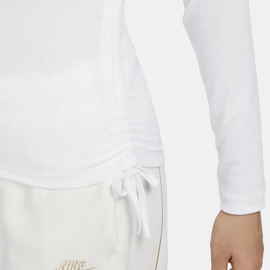 Nike Однотонный повседневный свитер с круглым вырезом и длинным рукавом, женские топы, белый FB8718-100