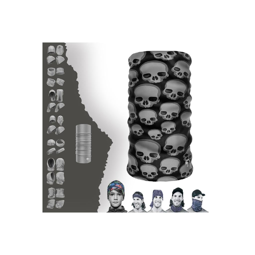 Унисекс Серый Череп Каратель Бесшовный Воротник-труба Бандана