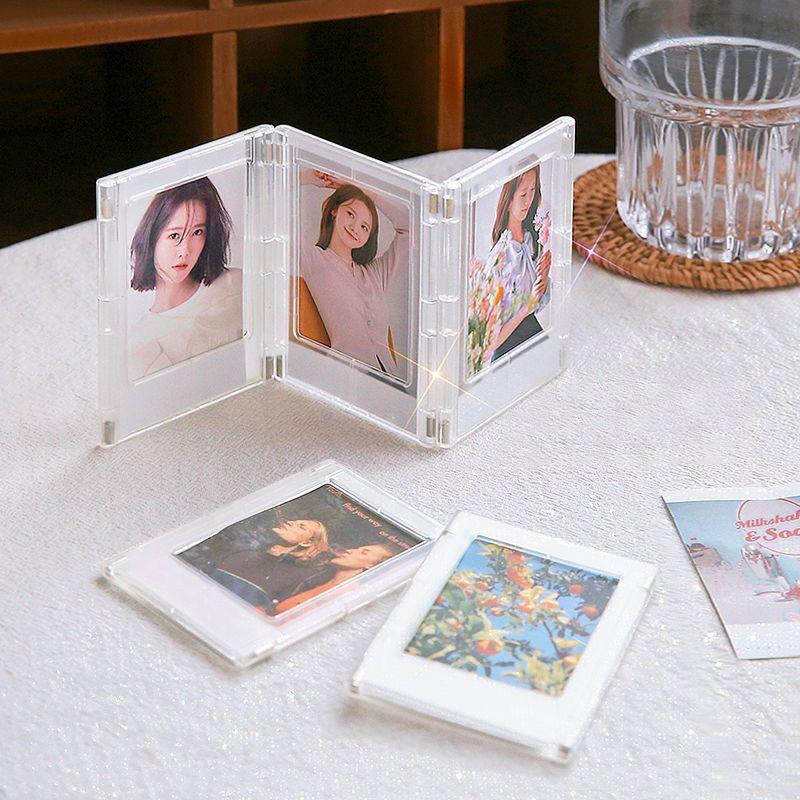 3 Inch Acrylic Magnet Photo Frame Mini Polaroid Photo Display Frame DIY Refrigerator Decoration Photos Storage Display Stand