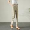 2024 Women's High-Waisted Slim Fit Summer Cigarette Pants - Nine-Point Casual Straight-Leg Design