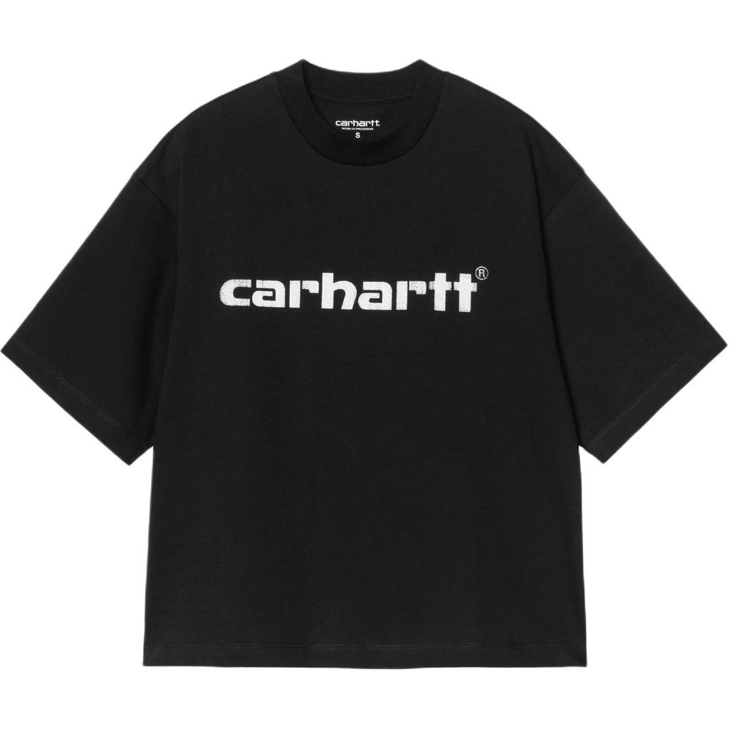 Carhartt WIP Ws S/S Archive Script Футболка Удобный Простой Дизайн Круглый Вырез Короткий Рукав Футболка Женские топы I036042-89-XX
