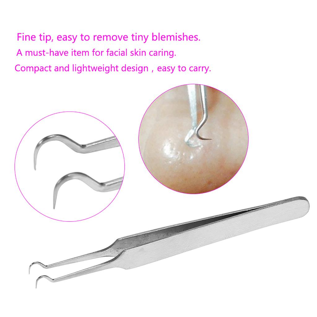 Stainless Steel Acne Blackhead Eliminating Tweezer Beauty Nipper Makeup Cosmetic Tool