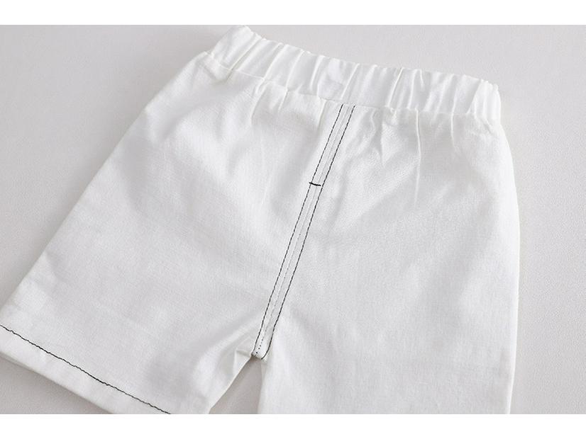 Летний комплект для мальчиков 2023 года: корейская футболка с коротким рукавом и джинсовые шорты