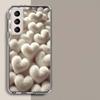 Пушистый Чехол-Сердечко Для Samsung Galaxy S25 Edge S24 S23 FE S21 S20 S10 Plus S22 S26 Ultra Чехол Прозрачные Чехлы TPU Capa Shell Co