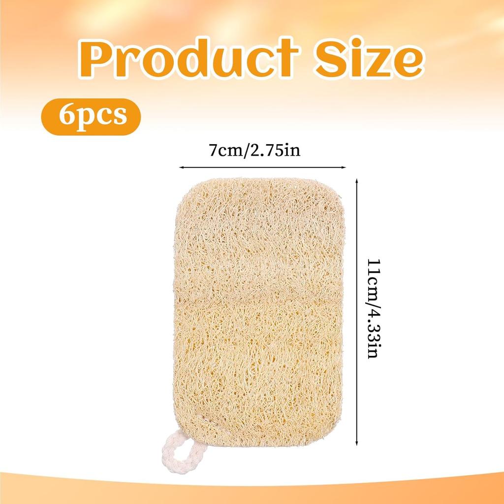 6 PCS Natural Loofah Dish Sponge,2.3 * 4,3 Inches Loofah Kitchen Sponge,Eco Sponges Kitchen,Natural Sponges for Dishes,No Damage Tableware