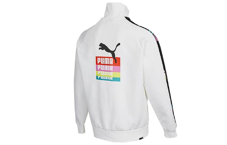 Puma Мужская спортивная куртка с боковым логотипом и воротником-стойкой Белая 535128-02