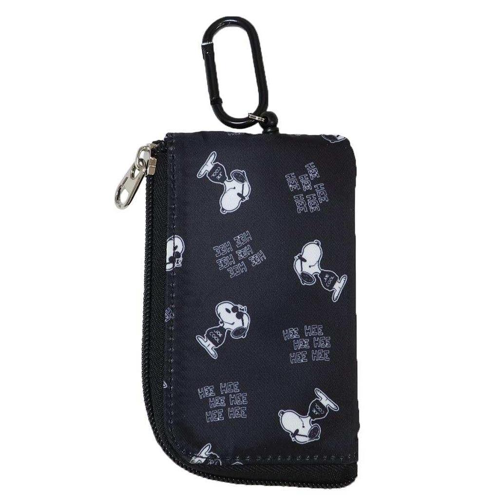 MARIMOCRAFTSNOOPY Joe Cool Монохромный ключница x x Peanuts Ключ Ключ и пропуск Катушка для ключей Флаер, В12,5 Ш7,5 Г2 см, SPIK-454. Кошелек, Чехол, Женский Мужской